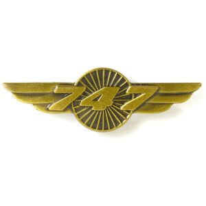 Pin de alas de Boeing 747 - Dorado